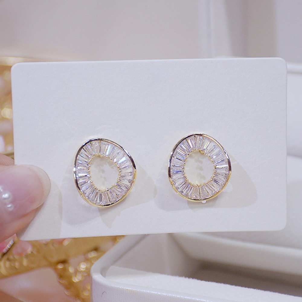 14 gold diamond earrings - Picture 6 of 8